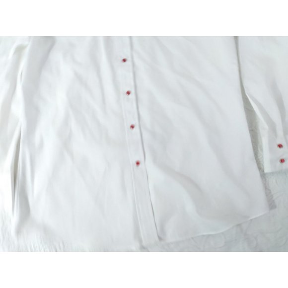 Country Charmers Ely western white embroidered red roses Snap Shirt women’s LRG - Picture 13 of 16
